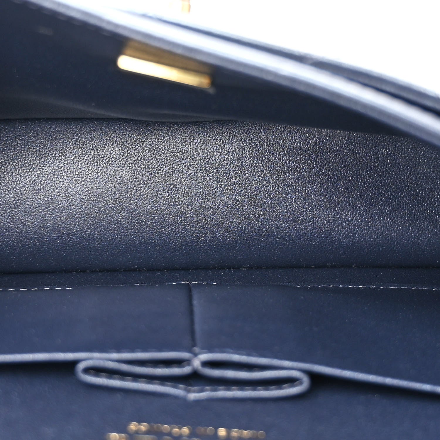 Chanel Metallic Lambskin Quilted Small Double Flap Dark Blue 5 of 12