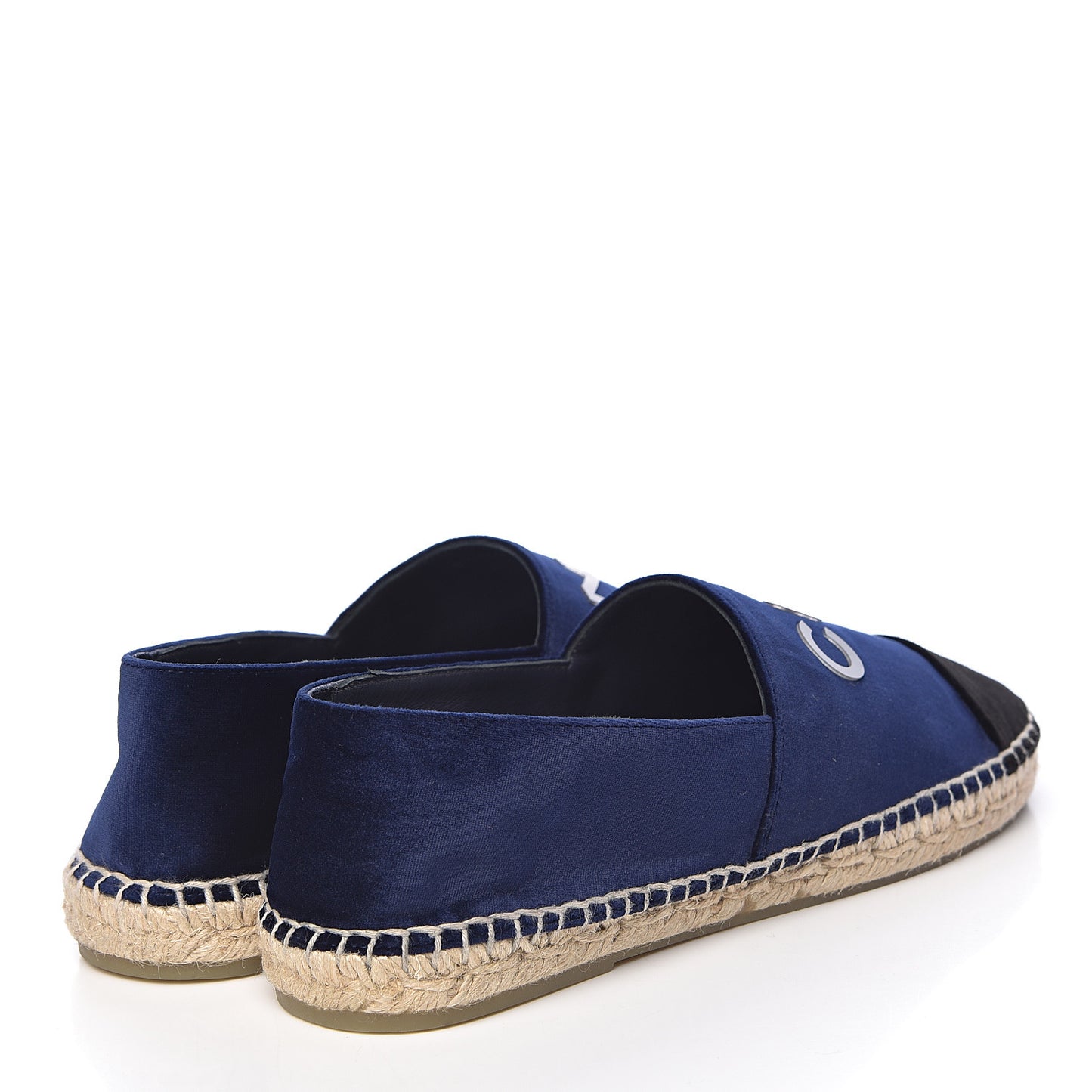 Velvet Logo Espadrilles 38 Navy Black