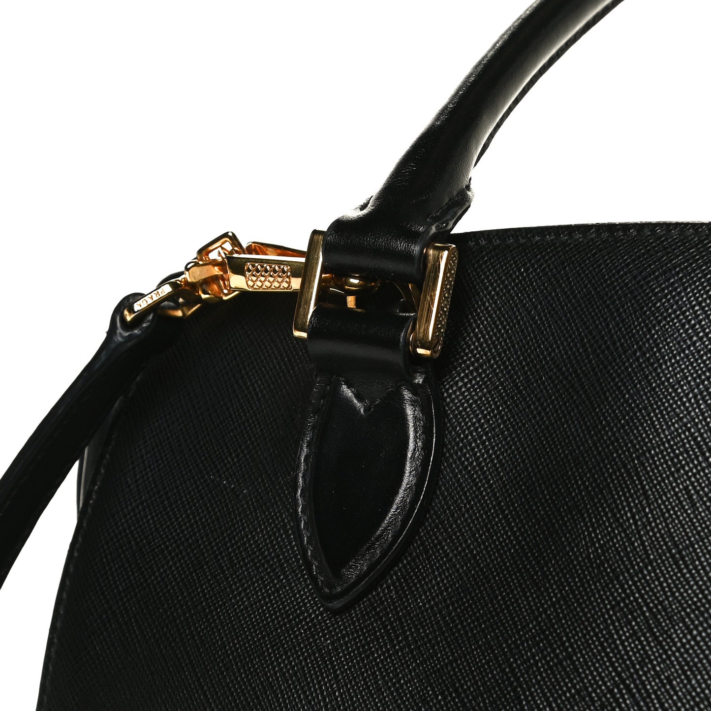 Saffiano Soft Calfskin Double Handle Satchel Black