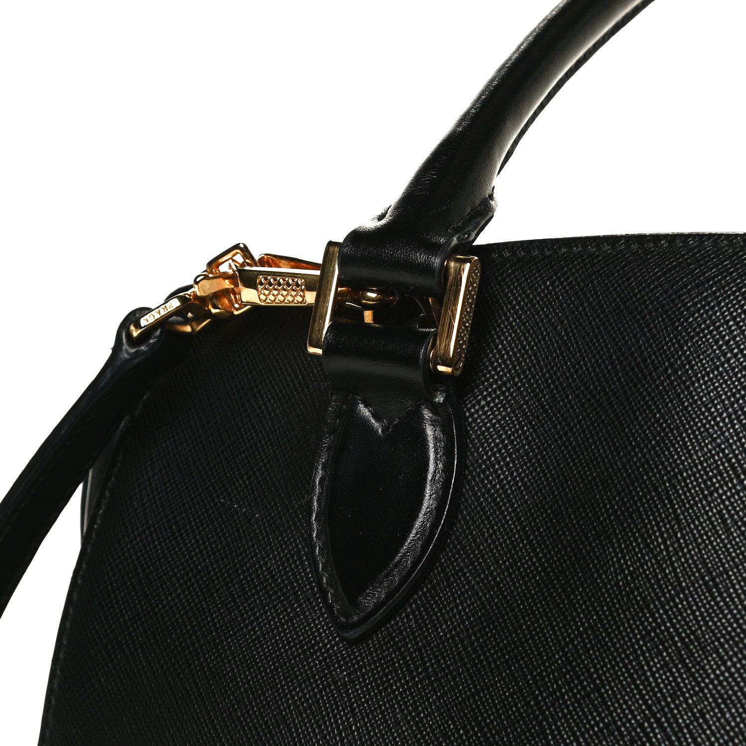 Prada Saffiano Soft Calfskin Double Handle Satchel Black 12 of 17