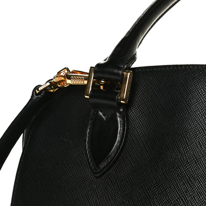 Prada Saffiano Soft Calfskin Double Handle Satchel Black 12 of 17