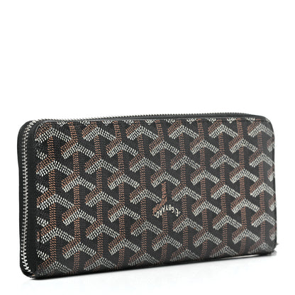 Goyard Goyardine Matignon Zip Around GM Wallet Black 3 of 9
