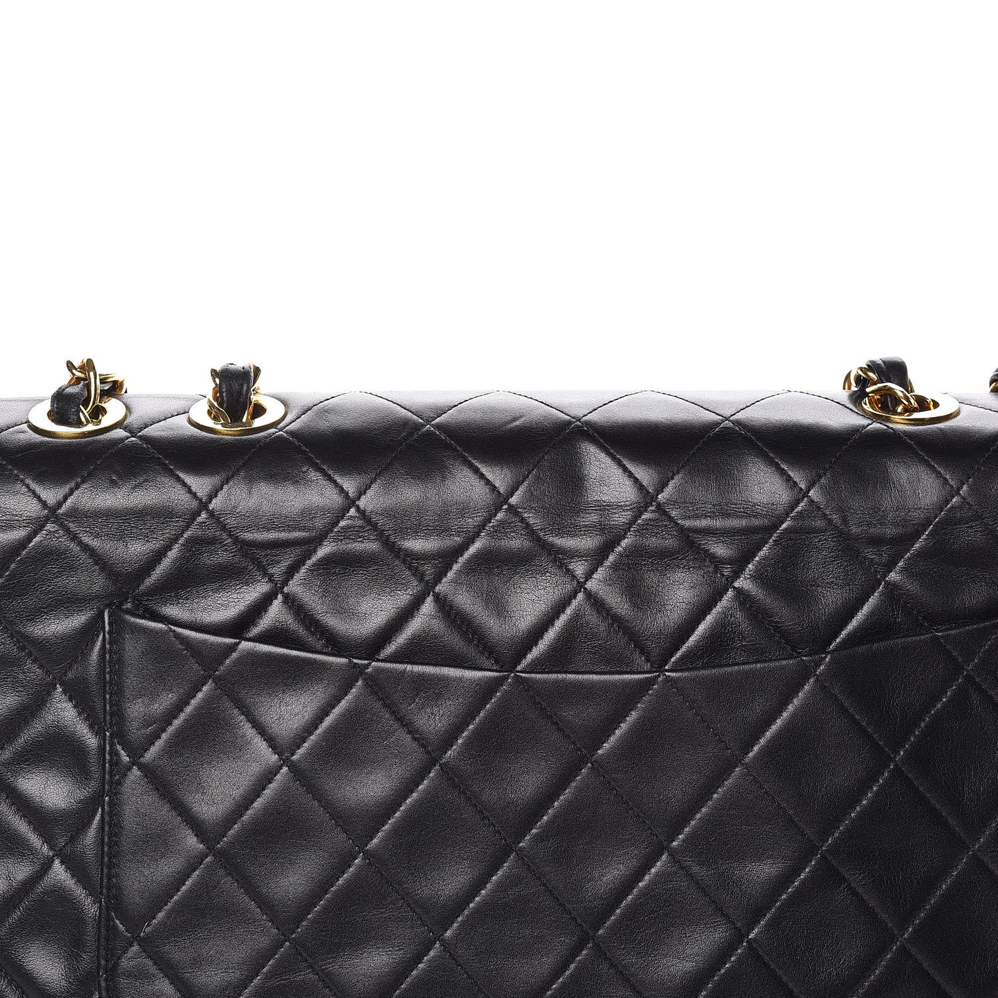 Lambskin Quilted XL Jumbo Single Flap Black