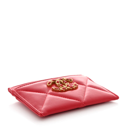 Chanel Lambskin Quilted Chanel 19 Card Holder Red 4 of 9