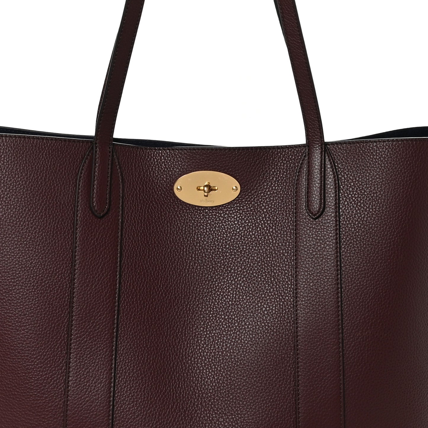 Small Classic Grain Bayswater Tote Burgundy Oxford Blue