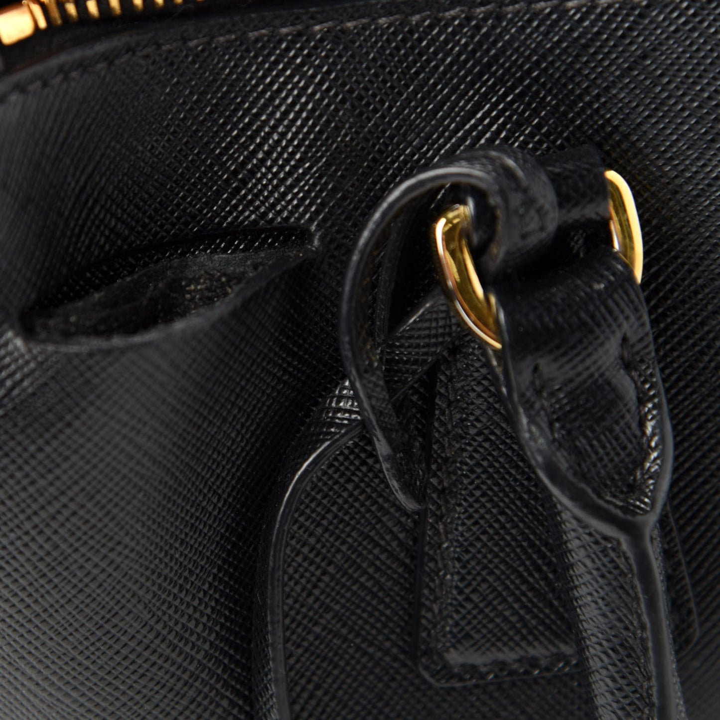 Saffiano Small Galleria Double Zip Tote Black