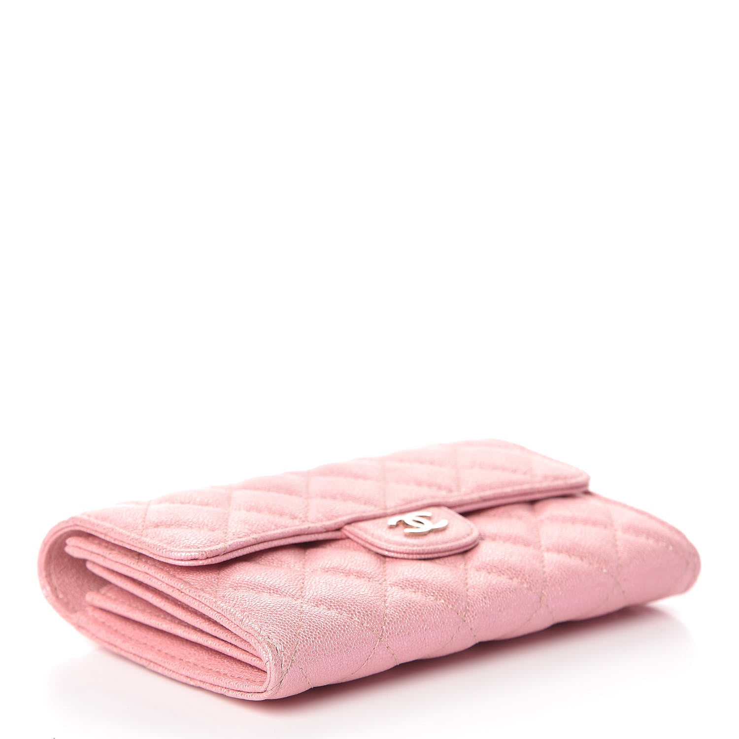 Chanel Iridescent Caviar Quilted Medium Flap Wallet Rose Pink 4 of 9