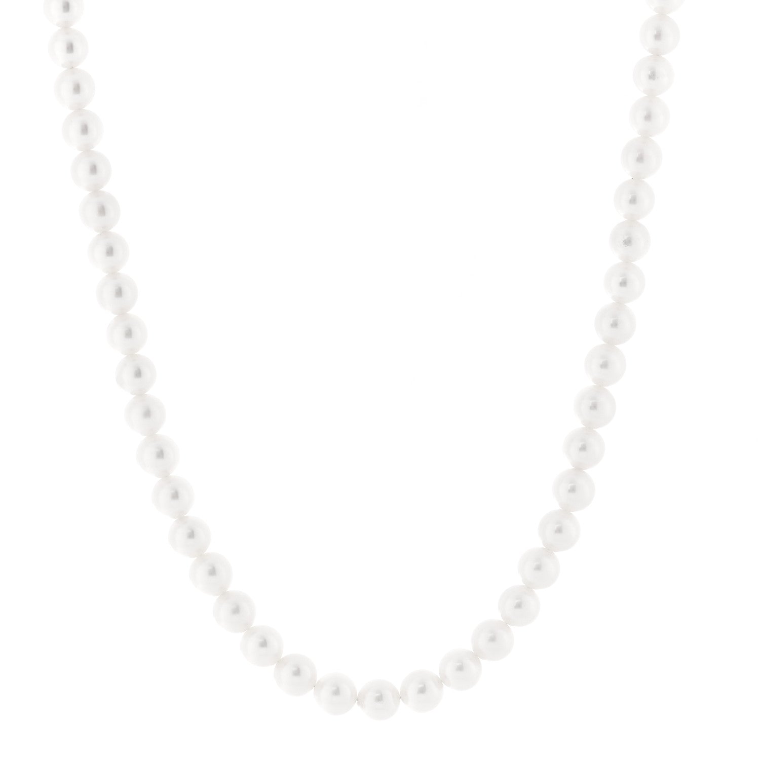 Mikimoto Sterling Silver Akoya Cultured Pearl 6mm Strand Necklace 15" 1 of 6