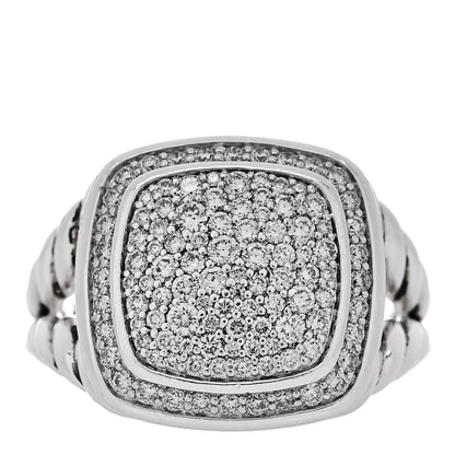 David Yurman Sterling Silver Diamond 11mm Albion Pave Ring 52 6 1 of 5