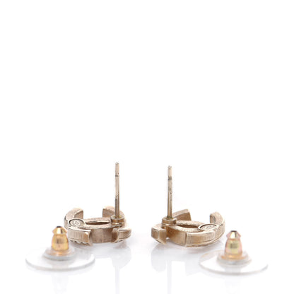 Chanel Crystal CC Earrings Gold 4 of 4