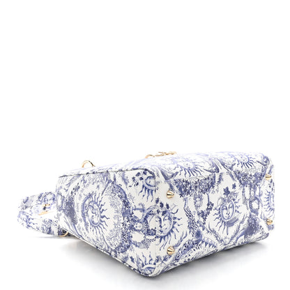 Christian Dior Calfskin Le Soleil Print Medium Lady Dior Blue Multicolor 4 of 10