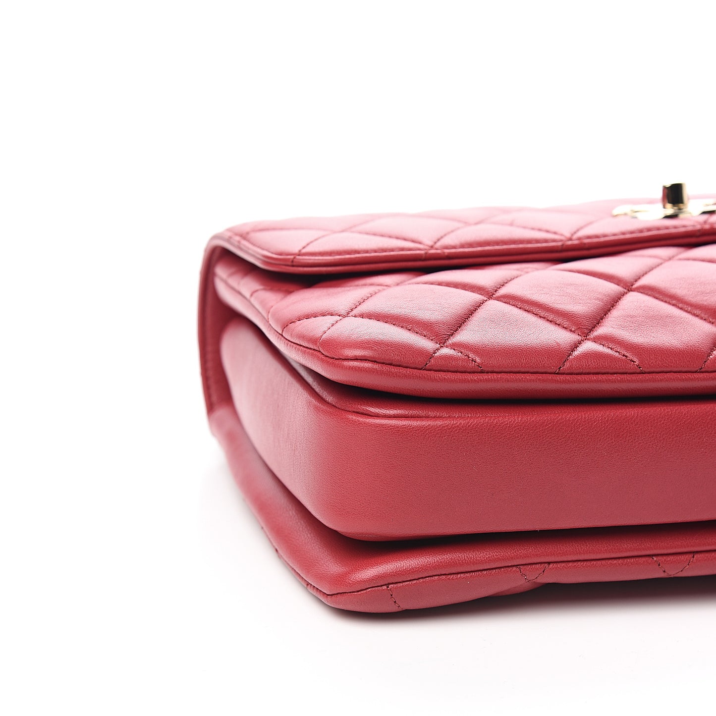 Lambskin Quilted Medium Trendy CC Flap Dual Handle Bag Red
