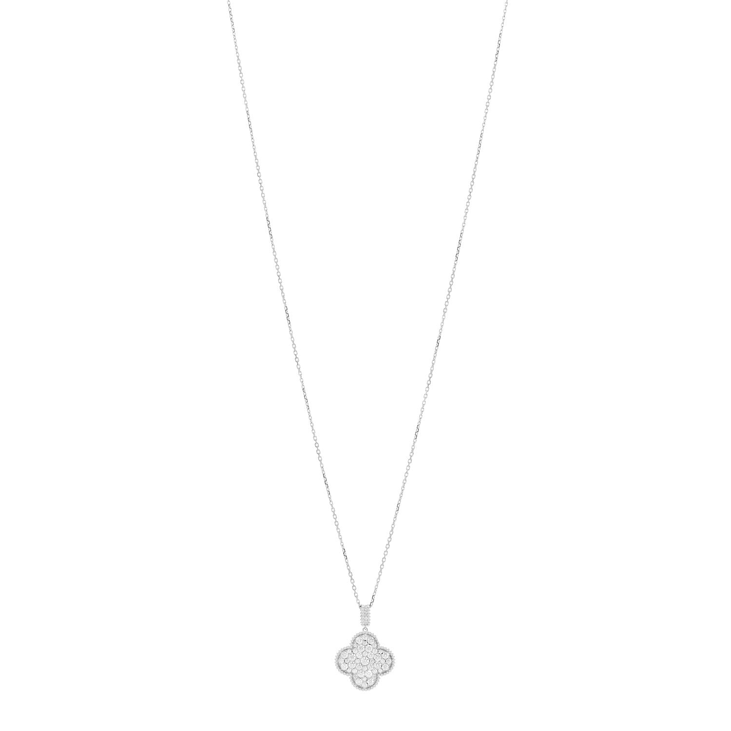 Van Cleef & Arpels 18K White Gold Diamond Magic Alhambra Long Necklace 1 of 5