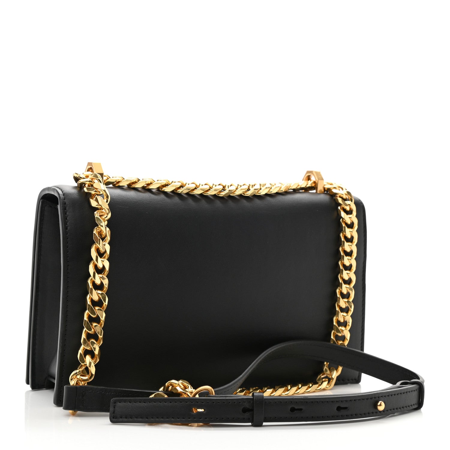 Alexander McQueen Calfskin Knuckle Shoulder Bag Black 3 of 10