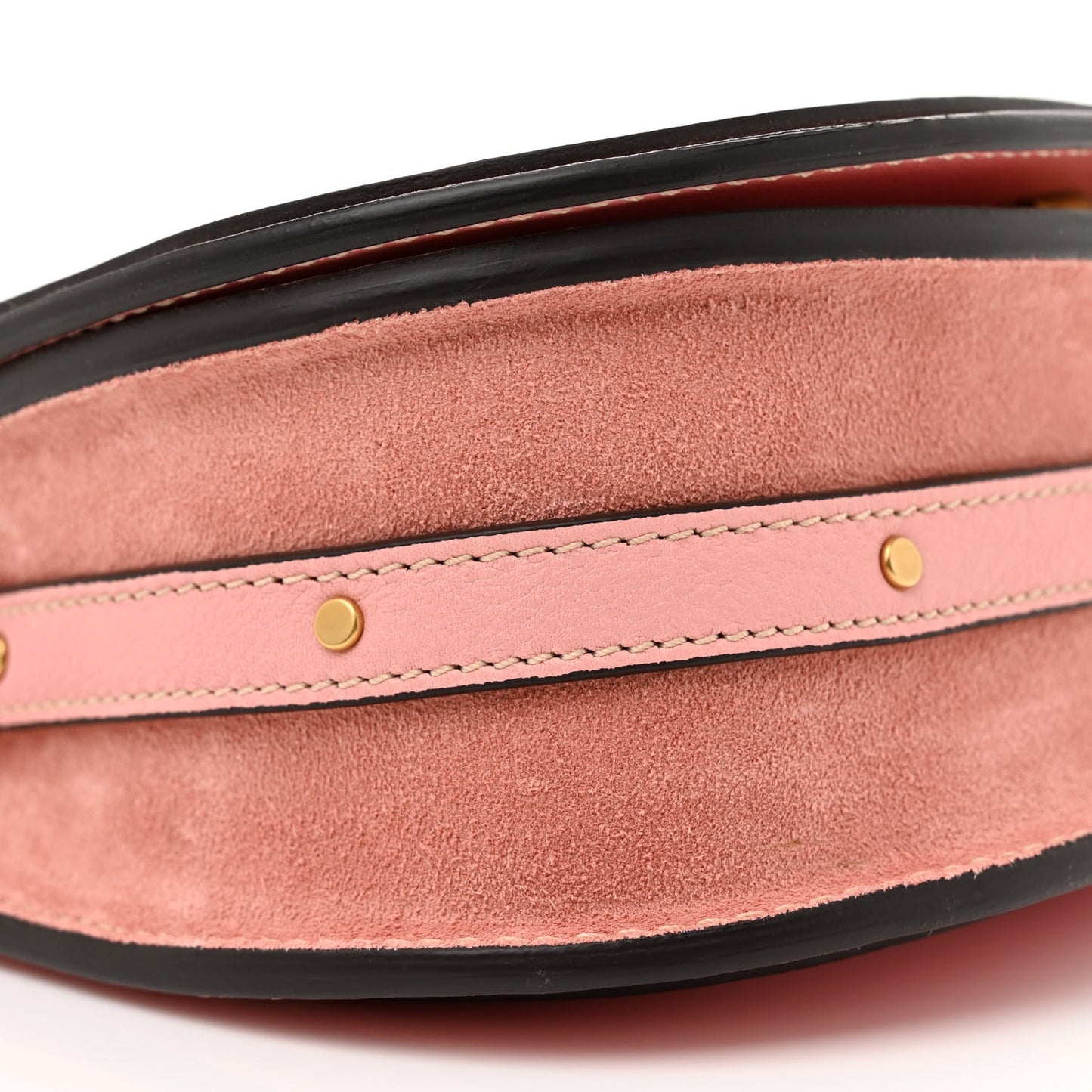 Calfskin Suede Small Nile Bracelet Bag Washed Pink