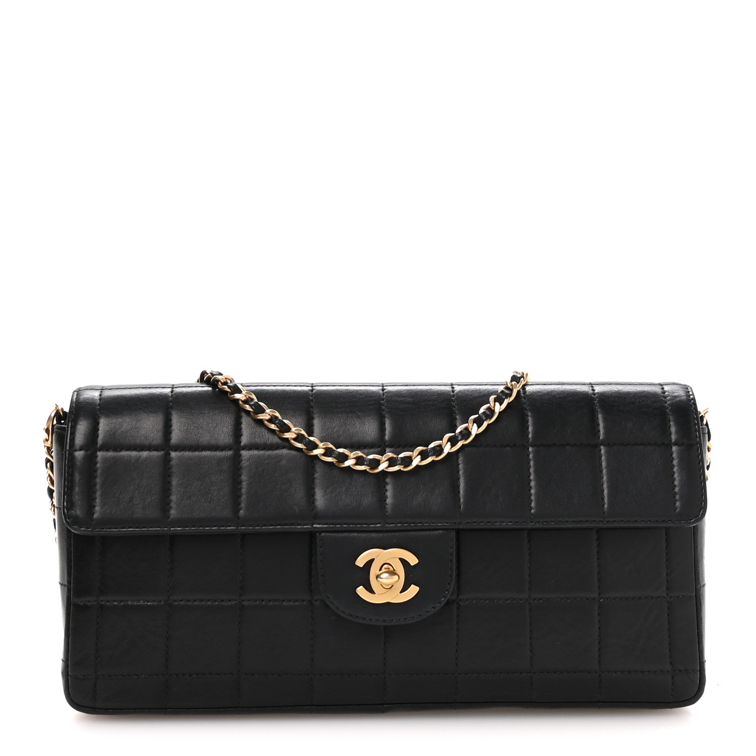 Chanel Lambskin East West Chocolate Bar Flap Black 1 of 11
