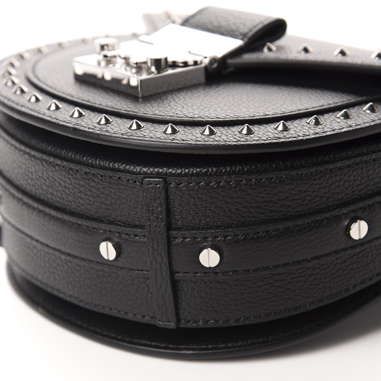 MCM Calfskin Mini Patricia Studded Crossbody Bag Black 7 of 10