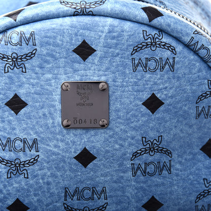 MCM Visetos Side Stud Mini Stark Backpack Blue 10 of 10