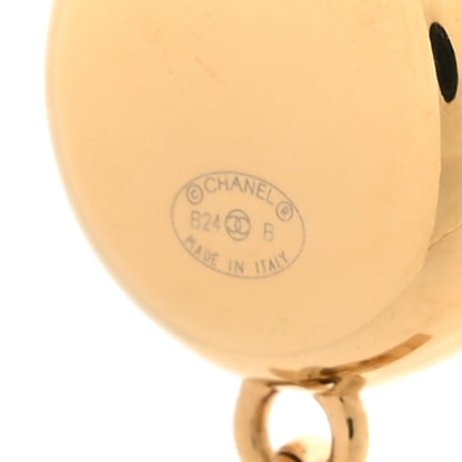 Chanel Enamel Pearl CC Drop Earrings Gold Black 4 of 5