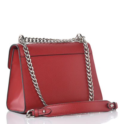 Prada Saffiano Cuir Calfskin Monochrome Patches Envelope Flap Chain Shoulder Bag Fuoco 3 of 9