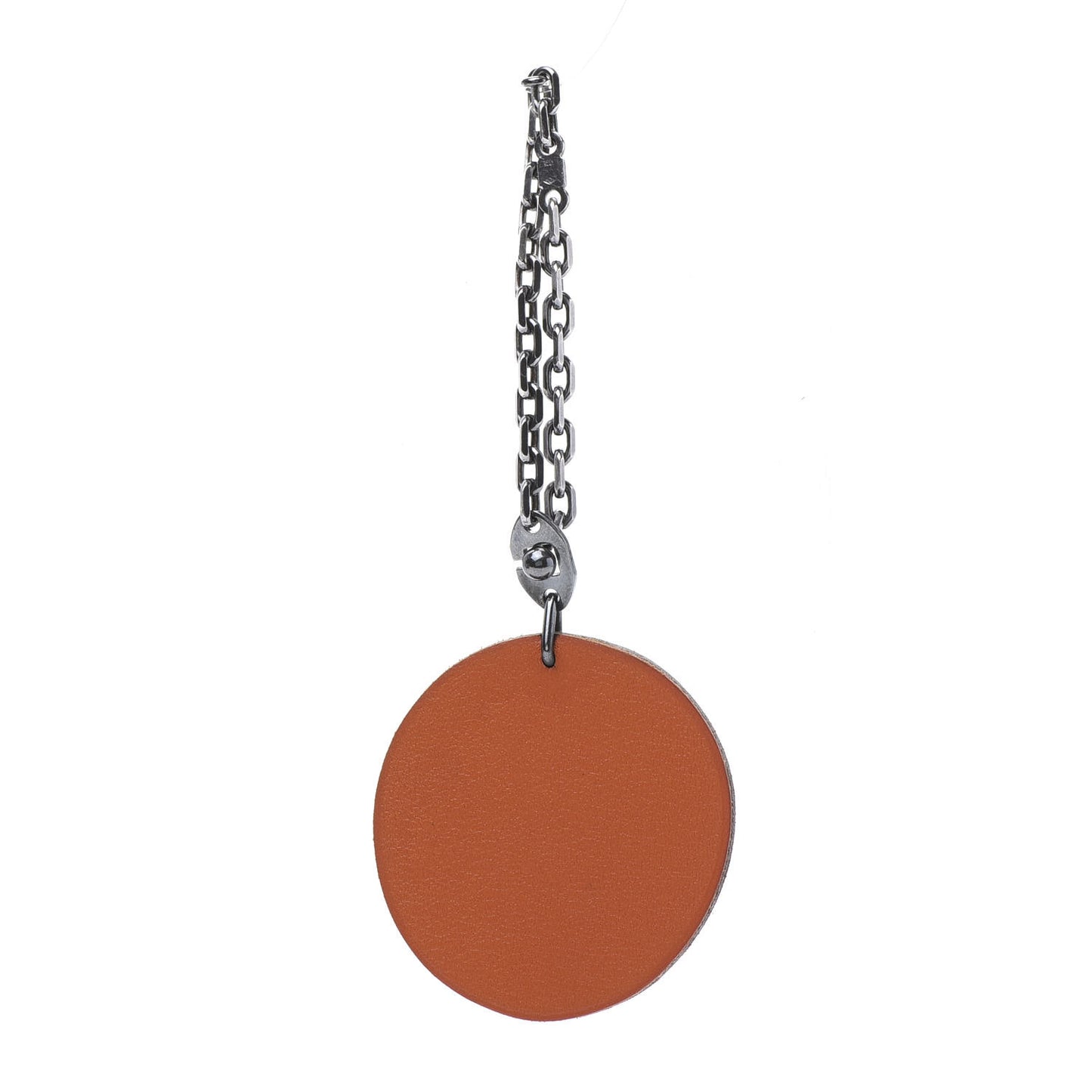 Sterling Silver Swift Chevre Orange Key Chain Bag Charm Orange