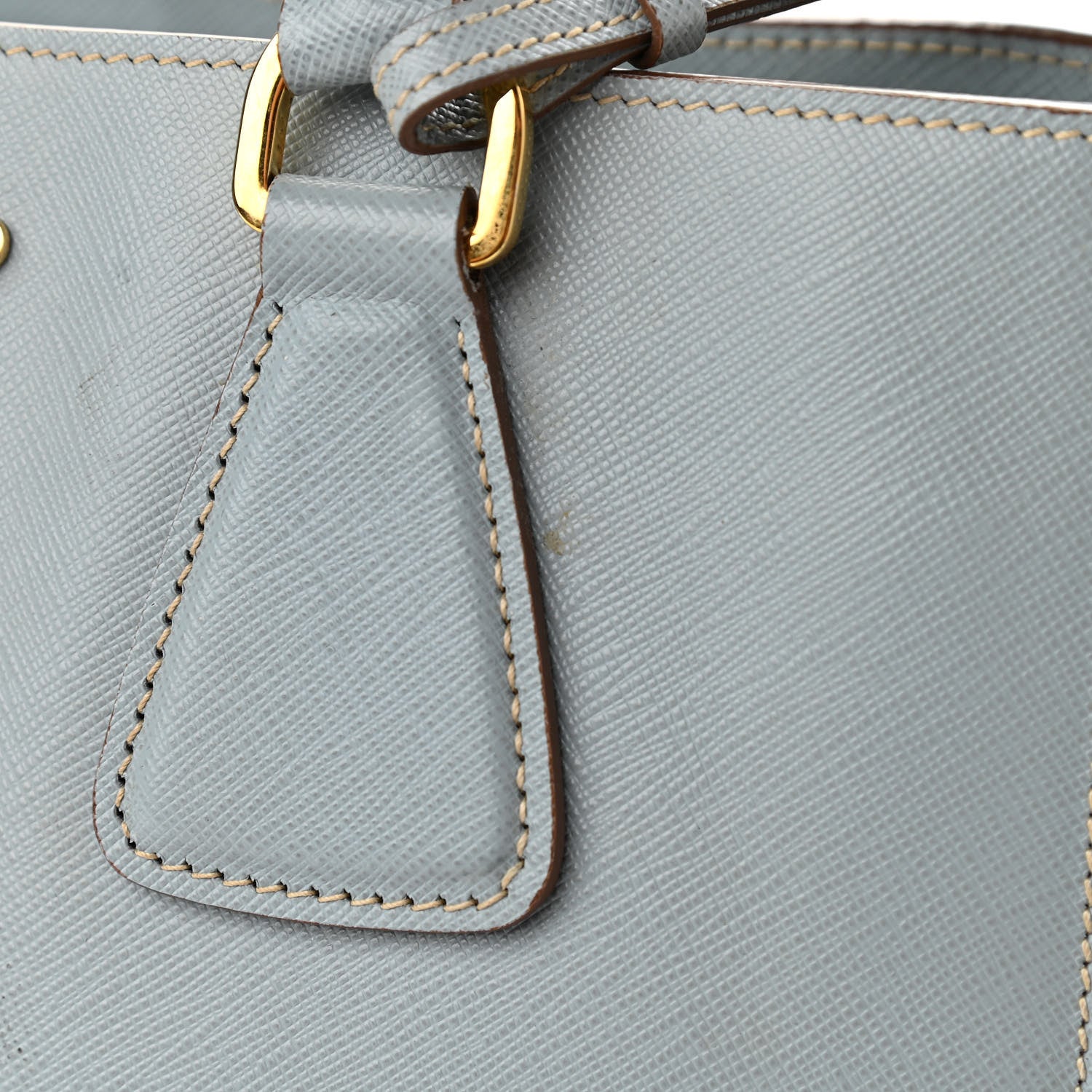 Prada Saffiano Small Galleria Bi-color Double Zip Tote White Astrale 15 of 18