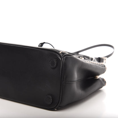 Prada City Calf Mini Hand Stitched Galleria Double Zip Tote Black 7 of 15