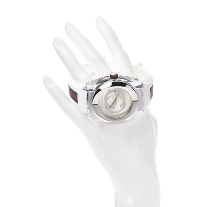 Gucci Stainless Steel Rubber 46mm Sync Web Quartz Watch White 2 of 6