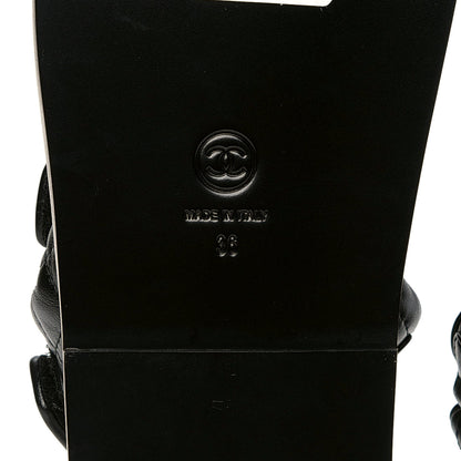 Chanel Lambskin Velcro Dad Sandals 36 Black 7 of 8