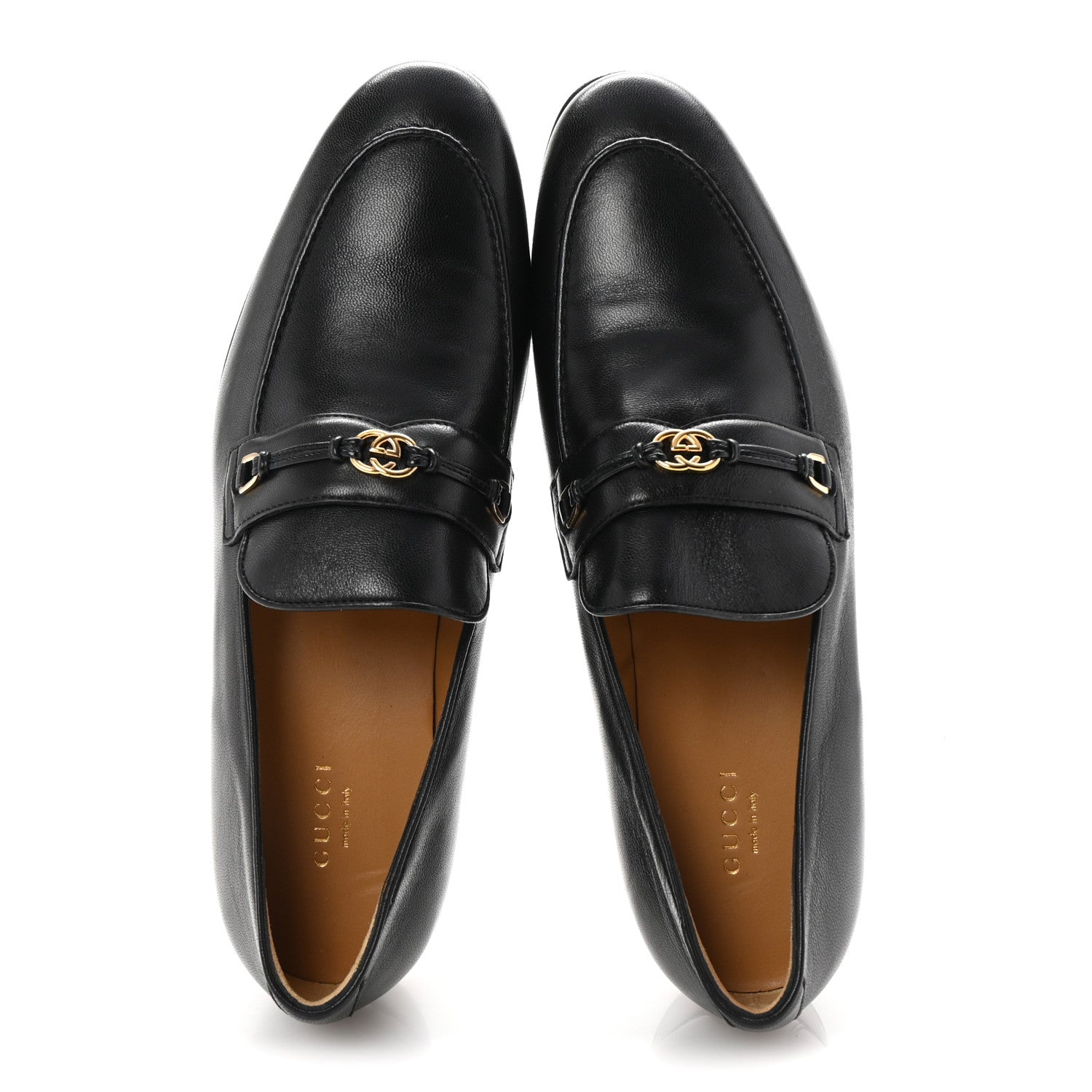 Gucci Calfskin Womens Interlocking G Horsebit Loafers 40 Black 2 of 10