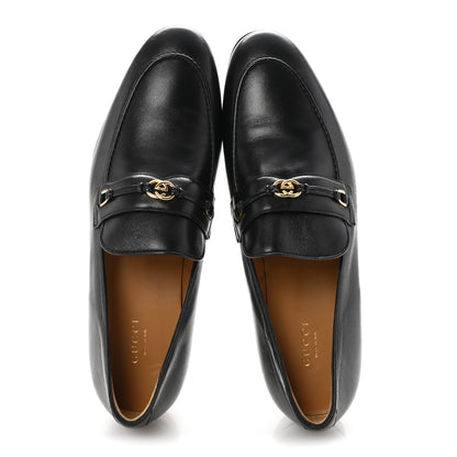 Gucci Calfskin Womens Interlocking G Horsebit Loafers 40 Black 2 of 10