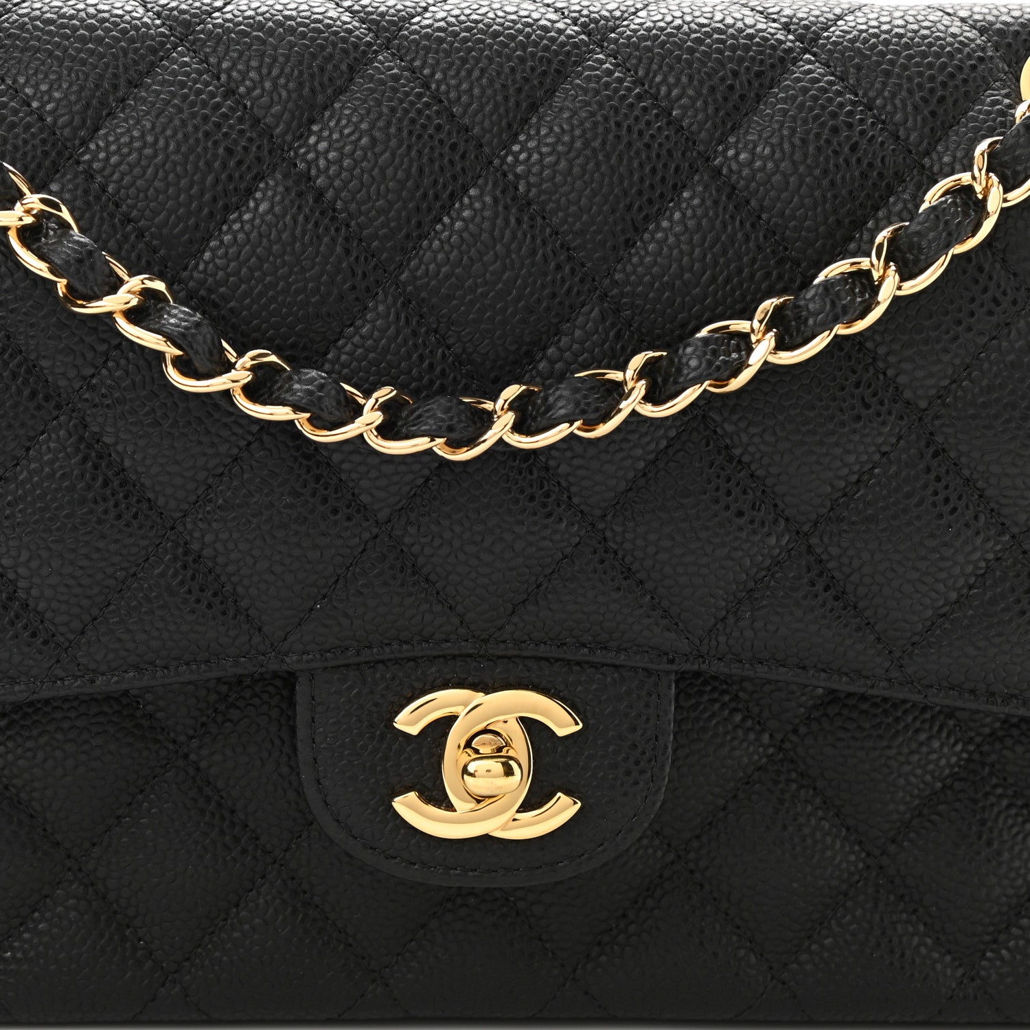 Chanel Caviar Quilted Medium Double Flap Black 8 of 10