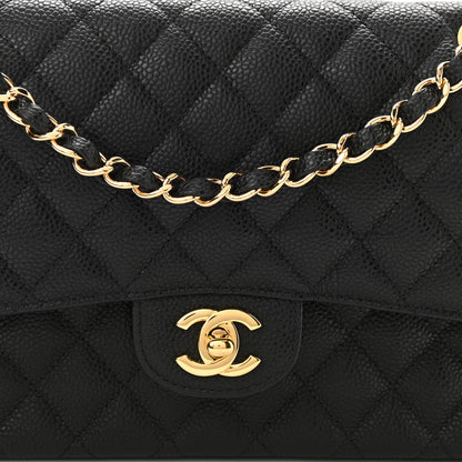 Chanel Caviar Quilted Medium Double Flap Black 8 of 10