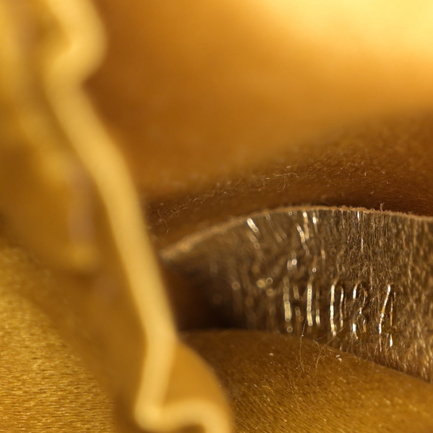 Metallic Calfskin Monogram Embossed Theda PM Gold