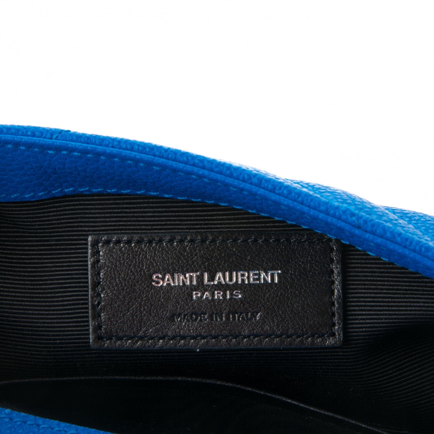 Saint Laurent Grained Calfskin Matelasse Chevron Monogram Classic Baby Chain Bag Royal Blue 7 of 7