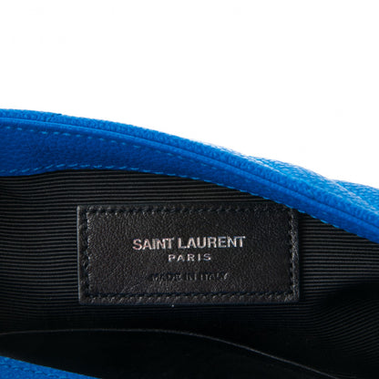 Saint Laurent Grained Calfskin Matelasse Chevron Monogram Classic Baby Chain Bag Royal Blue 7 of 7