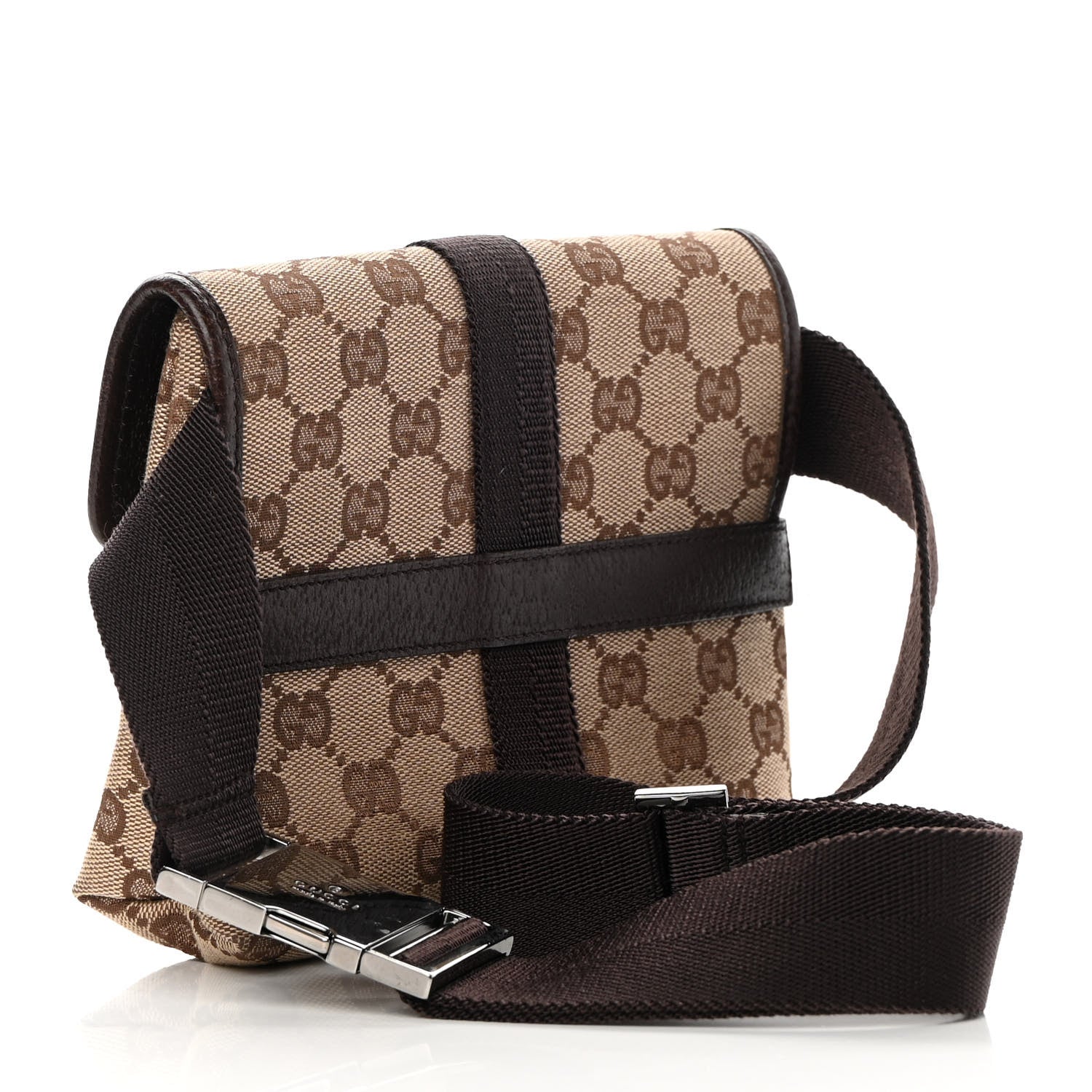 Gucci Monogram Waist Pouch Bag Dark Brown 3 of 11