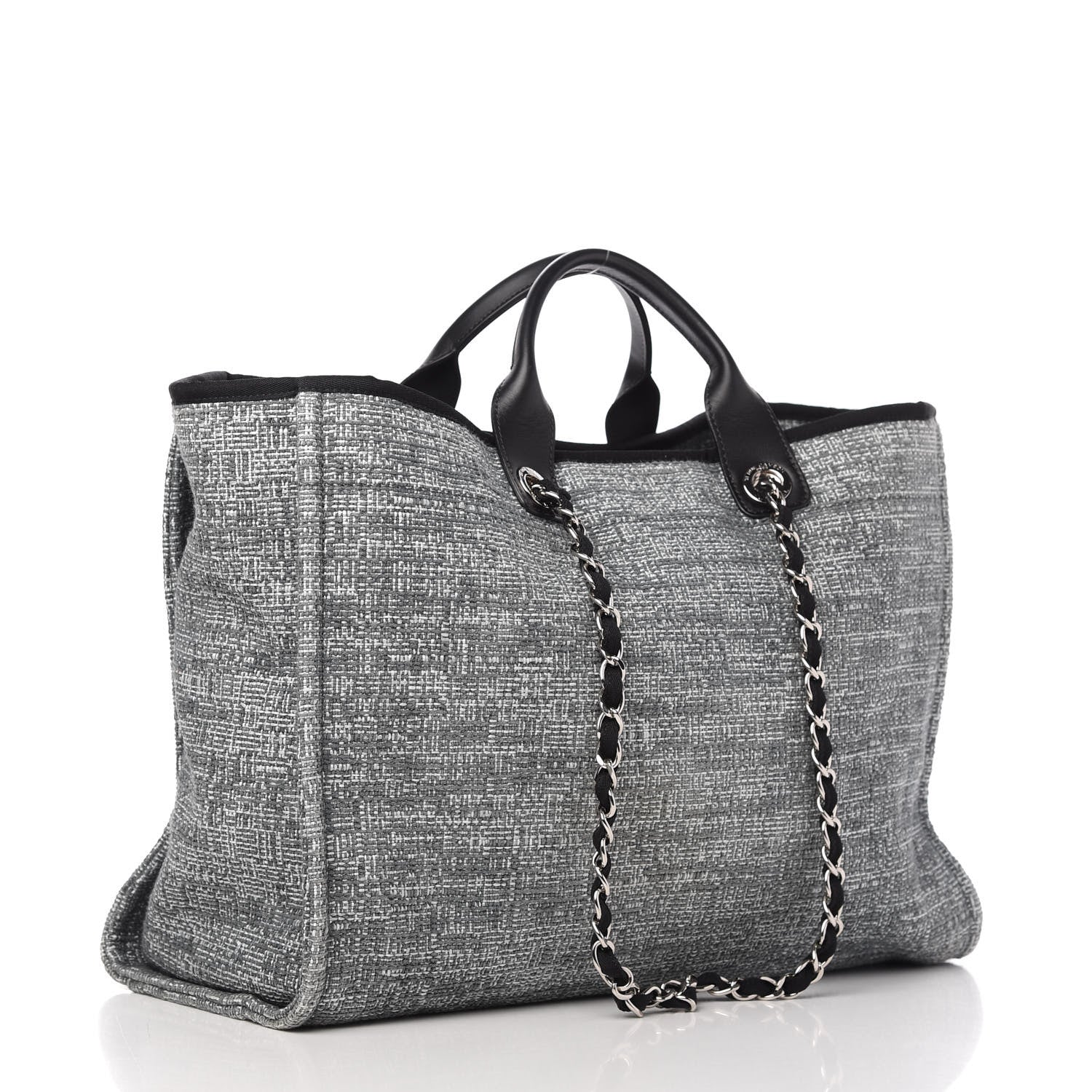 Chanel Canvas Large Deauville Tote Charcoal 3 of 10