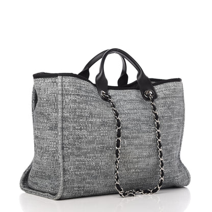 Chanel Canvas Large Deauville Tote Charcoal 3 of 10