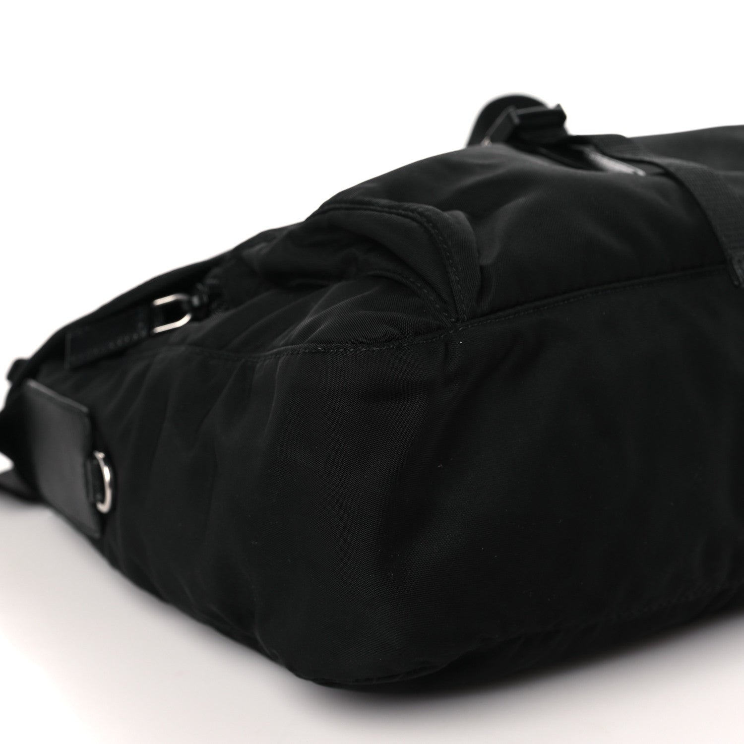 Prada Tessuto Nylon Saffiano Small Vela Messenger Black 8 of 9