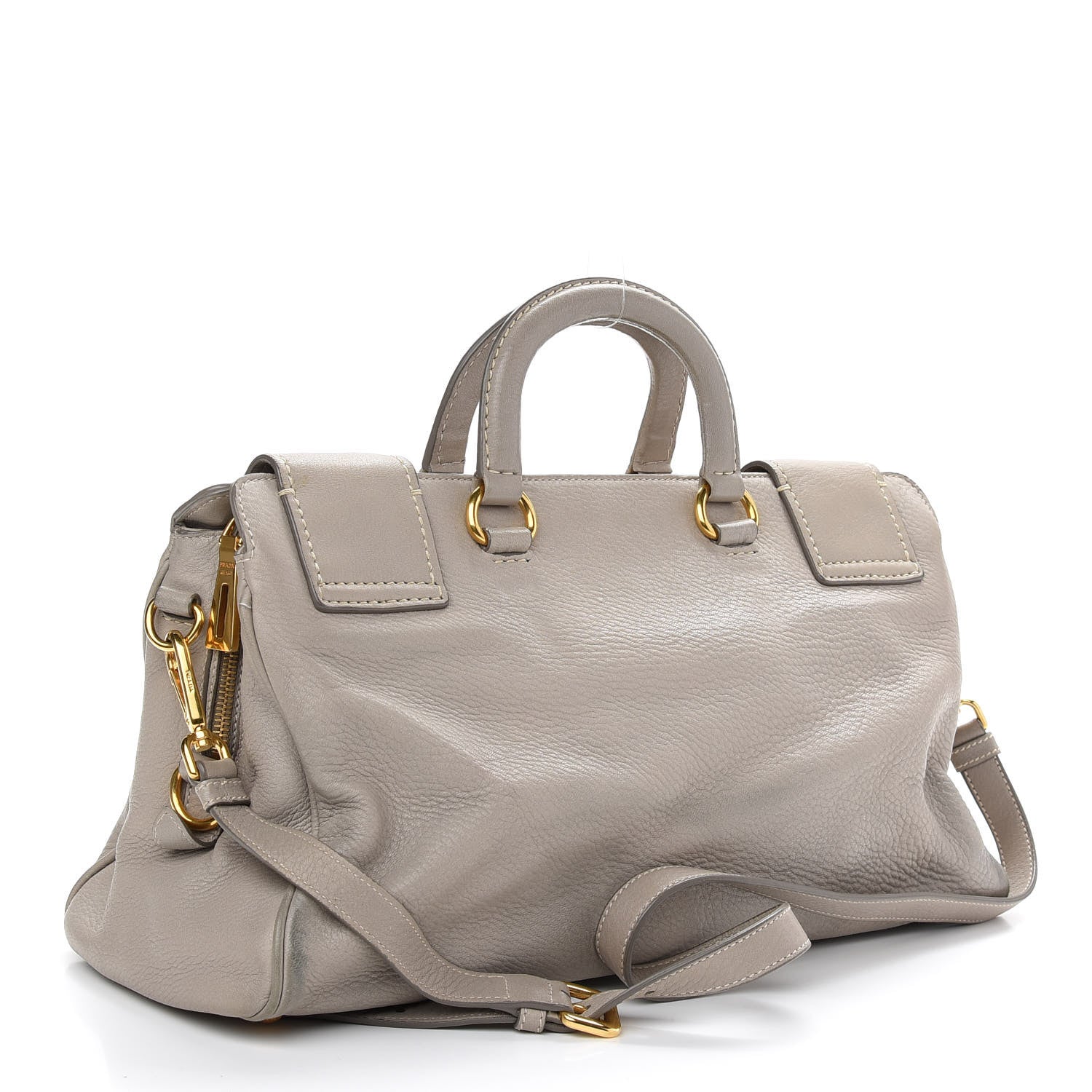 Prada Vitello Shopping Satchel Argilla 3 of 11