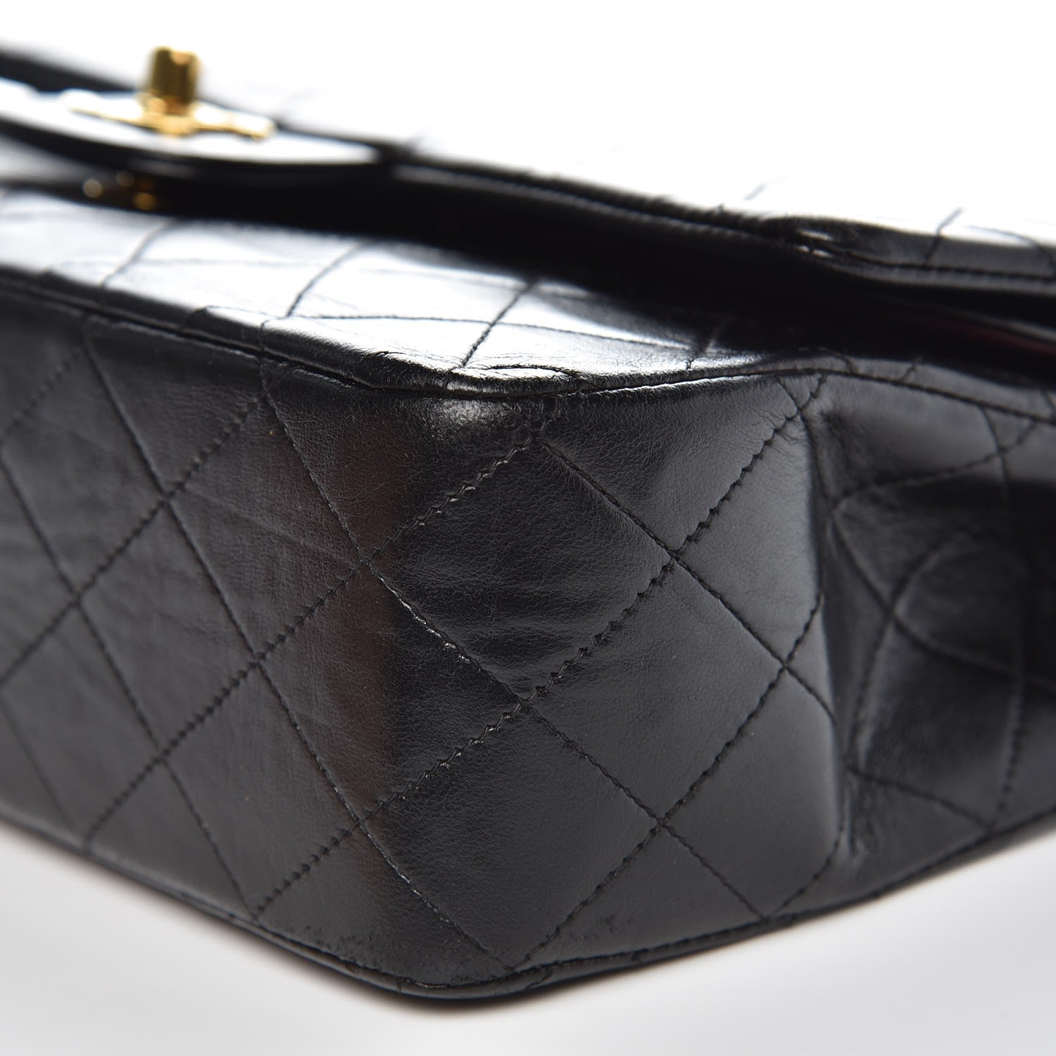 Chanel Lambskin Quilted Medium Double Flap Black 12 of 13