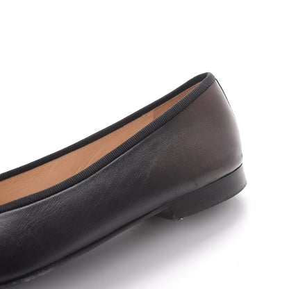 Chanel Lambskin Patent Cap Toe Ballerina Flats 37.5 Black 10 of 10