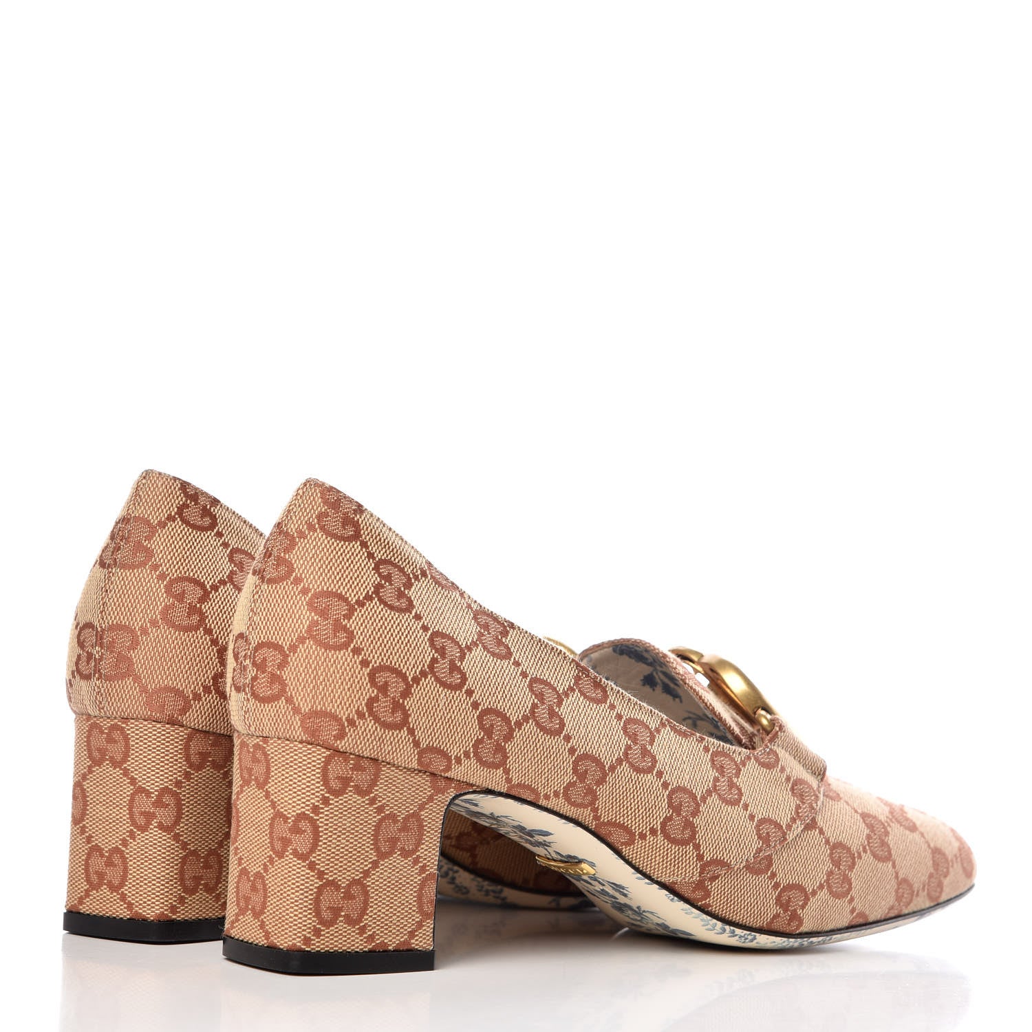 Gucci Monogram GG Victoire 55mm Loafer Pumps 40 Beige Ruggine 4 of 9