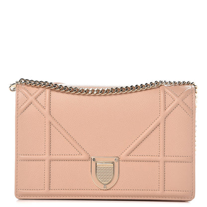 Christian Dior Grained Calfskin Diorama Wallet on Chain Pouch Nude 1 of 8