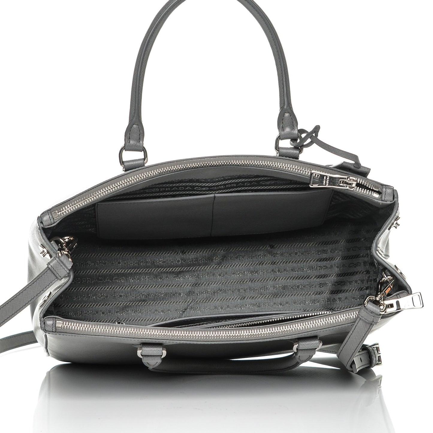 Saffiano Medium Galleria Double Zip Tote Marmo