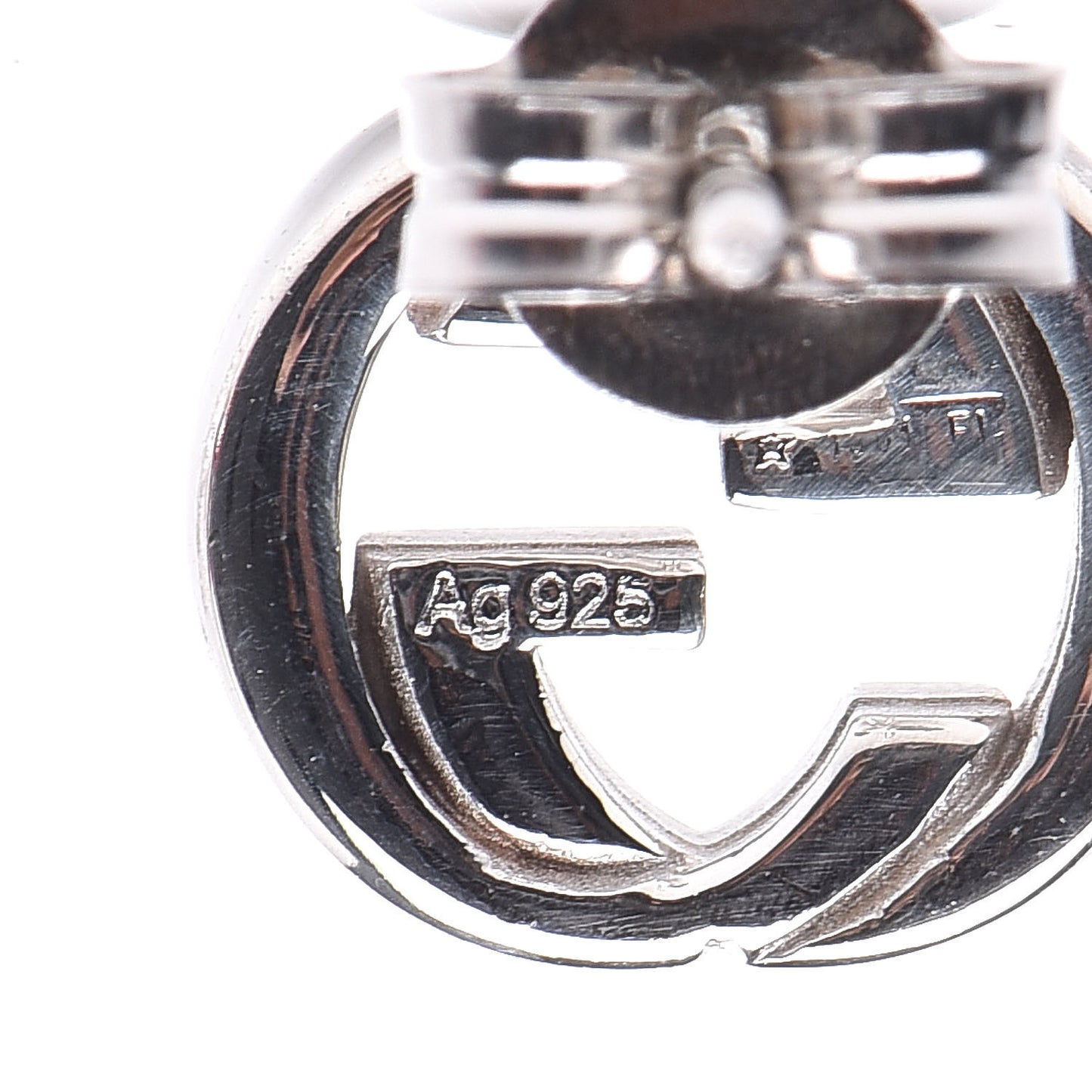 Sterling Silver Interlocking GG Stud Earrings