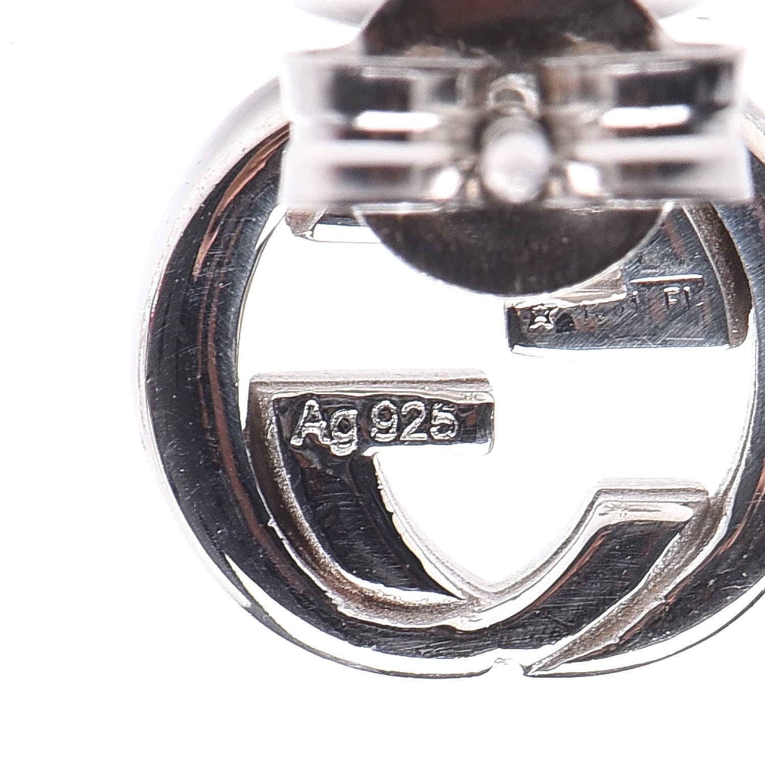 Gucci Sterling Silver Interlocking GG Stud Earrings 3 of 5