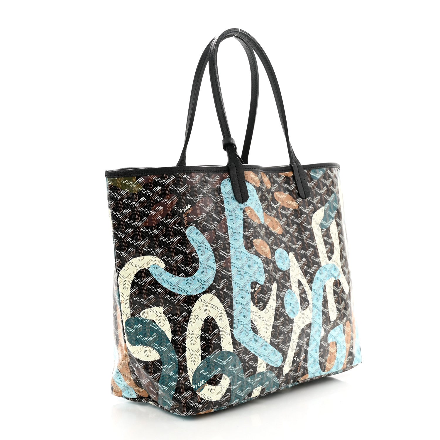 Goyard Goyardine Lettres Camouflage Saint Louis PM Black Blue 4 of 11