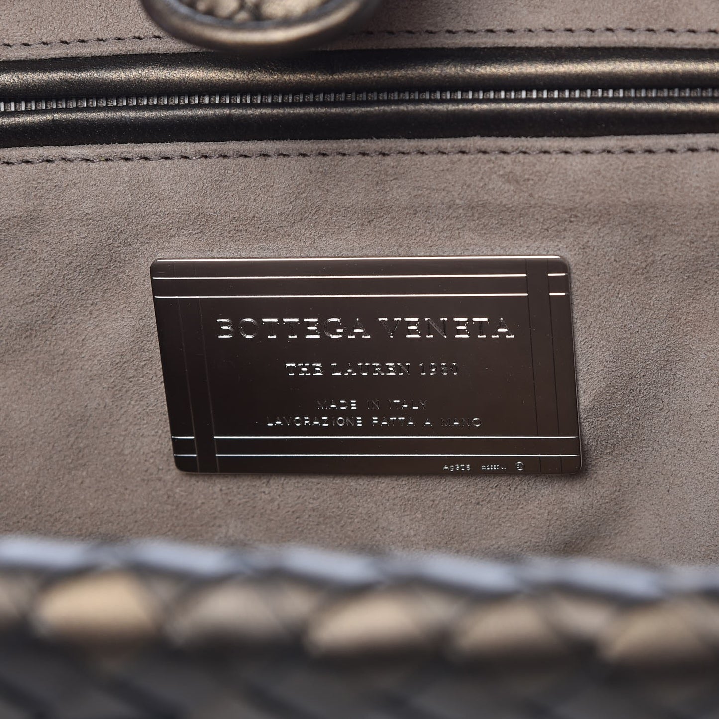 Nappa Intrecciato The Lauren 1980 Clutch Dark Bronze